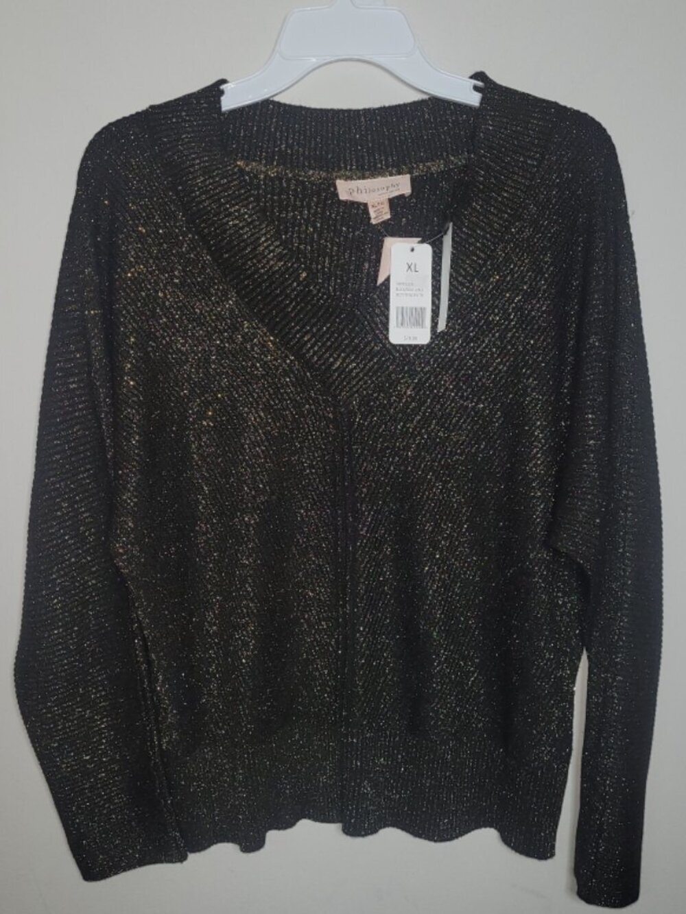 Philosophy Black and Gold VNeck Sweater